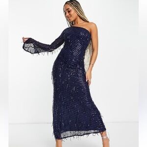 Goddiva one Shoulder Maxi Dress